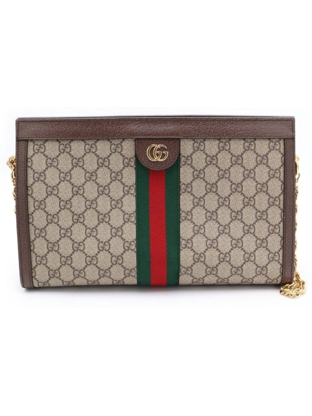 Gucci Chain Shoulder Bag Ophidia GG Supreme Leather - Picture 1 of 8